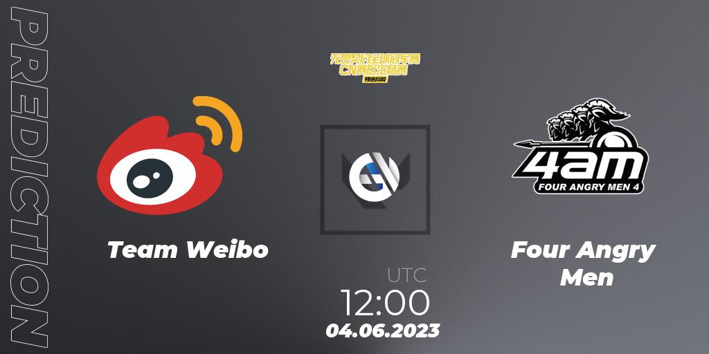 Team Weibo vs Four Angry Men: Match Prediction. 04.06.23, VALORANT, VALORANT Champions Tour 2023: China Preliminaries