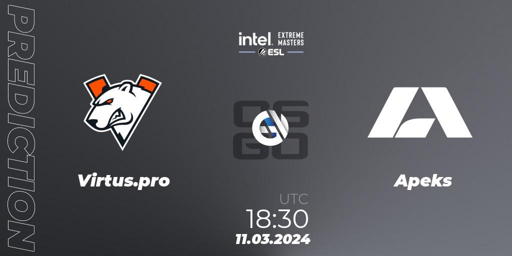 Virtus.pro vs Apeks: Match Prediction. 11.03.24, CS2 (CS:GO), Intel Extreme Masters Dallas 2024: European Closed Qualifier