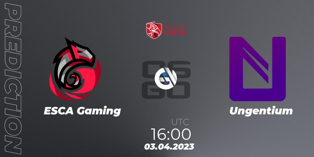 ESCA Gaming vs Ungentium: Match Prediction. 03.04.23, CS2 (CS:GO), Polska Liga Esportowa 2023: Split #1