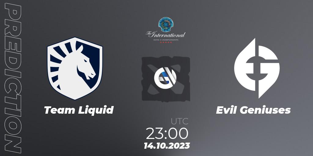 Team Liquid vs Evil Geniuses: Match Prediction. 14.10.23, Dota 2, The International 2023 - Group Stage
