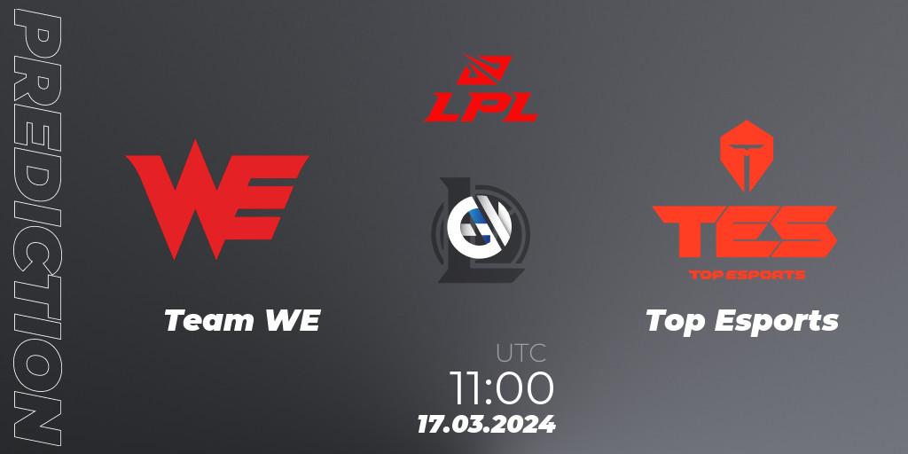 Team WE vs Top Esports: Match Prediction. 17.03.24, LoL, LPL Spring 2024 - Group Stage