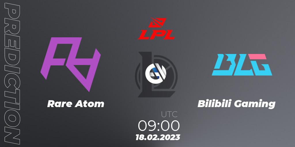 Rare Atom vs Bilibili Gaming: Match Prediction. 18.02.23, LoL, LPL Spring 2023 - Group Stage