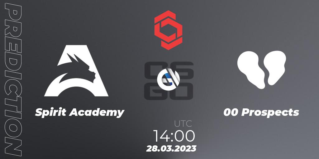 Spirit Academy vs 00 Prospects: Match Prediction. 28.03.23, CS2 (CS:GO), CCT Central Europe Series #5