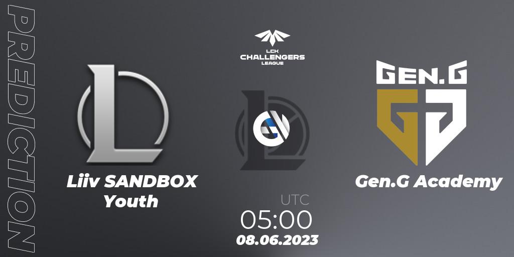 Liiv SANDBOX Youth vs Gen.G Academy: Match Prediction. 08.06.23, LoL, LCK Challengers League 2023 Summer - Group Stage