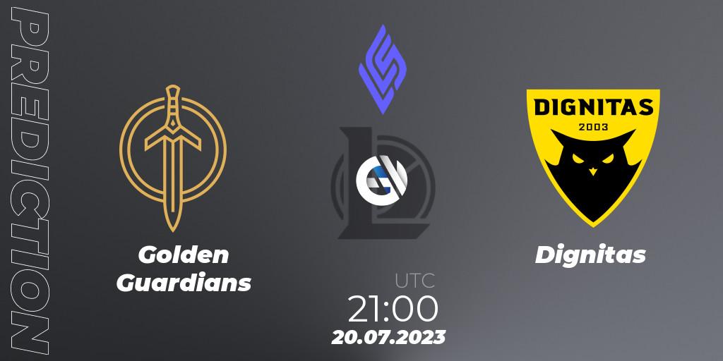 Golden Guardians vs Dignitas: Match Prediction. 21.07.23, LoL, LCS Summer 2023 - Group Stage