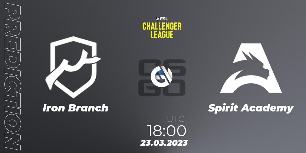 Iron Branch vs Spirit Academy: Match Prediction. 24.03.23, CS2 (CS:GO), ESL Challenger League Season 44 Relegation: Europe