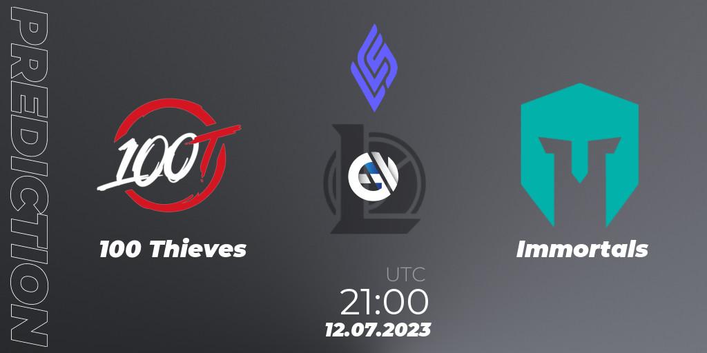 100 Thieves vs Immortals: Match Prediction. 14.07.23, LoL, LCS Summer 2023 - Group Stage