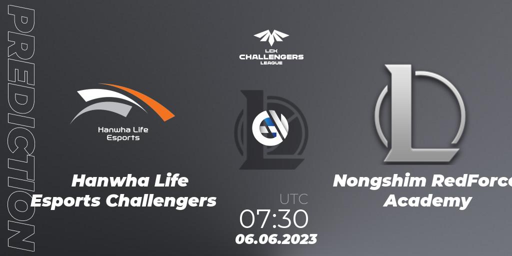 Hanwha Life Esports Challengers vs Nongshim RedForce Academy: Match Prediction. 06.06.23, LoL, LCK Challengers League 2023 Summer - Group Stage