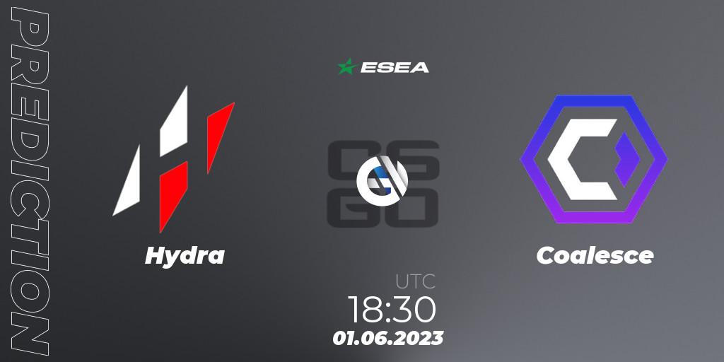 Hydra vs Coalesce: Match Prediction. 01.06.23, CS2 (CS:GO), ESEA Advanced Season 45 Europe