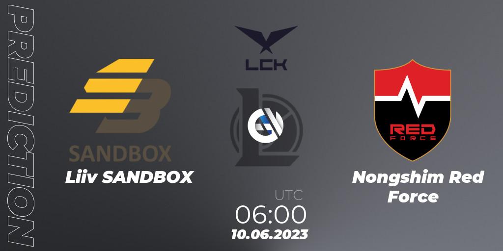 Liiv SANDBOX vs Nongshim Red Force: Match Prediction. 10.06.23, LoL, LCK Summer 2023 Regular Season