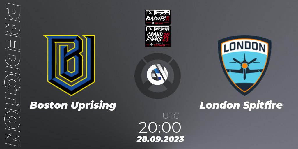 Boston Uprising vs London Spitfire: Match Prediction. 28.09.23, Overwatch, Overwatch League 2023 - Playoffs