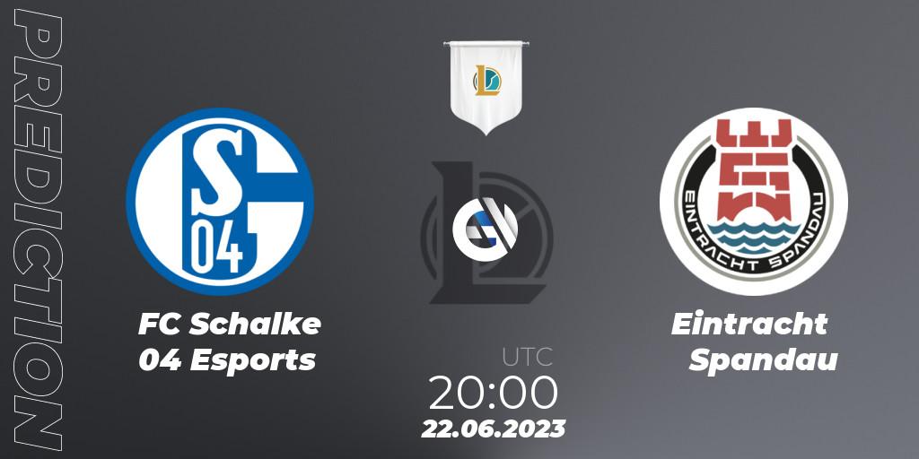 FC Schalke 04 Esports vs Eintracht Spandau: Match Prediction. 22.06.23, LoL, Prime League Summer 2023 - Group Stage