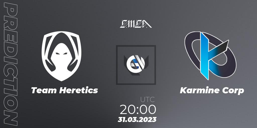 Team Heretics vs Karmine Corp: Match Prediction. 31.03.23, VALORANT, VCT 2023: EMEA League - Regular Season
