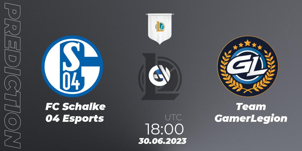 FC Schalke 04 Esports vs Team GamerLegion: Match Prediction. 30.06.23, LoL, Prime League Summer 2023 - Group Stage