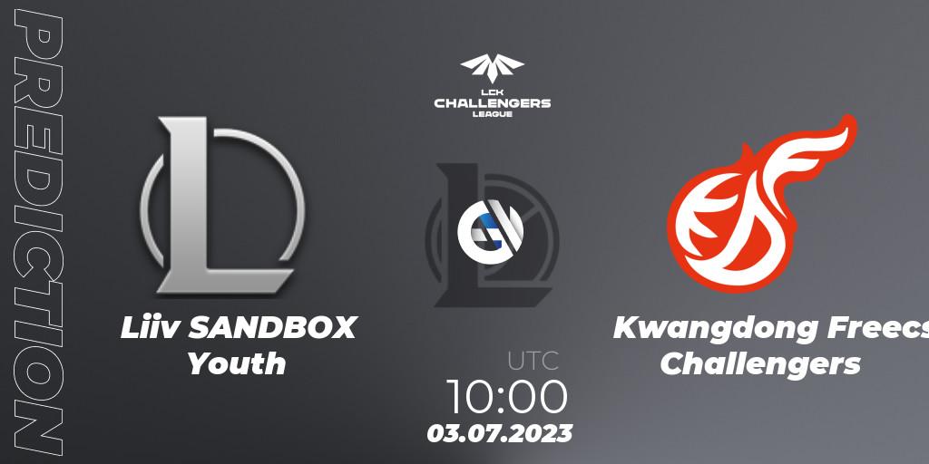 Liiv SANDBOX Youth vs Kwangdong Freecs Challengers: Match Prediction. 03.07.23, LoL, LCK Challengers League 2023 Summer - Group Stage