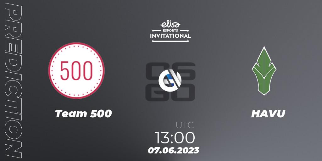 Team 500 vs HAVU: Match Prediction. 07.06.23, CS2 (CS:GO), Elisa Invitational Spring 2023