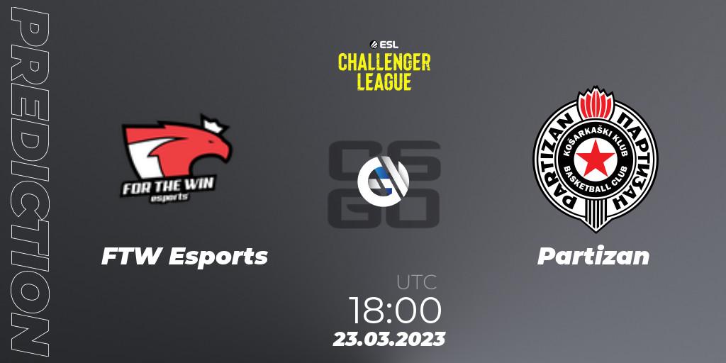FTW Esports vs Partizan: Match Prediction. 23.03.23, CS2 (CS:GO), ESL Challenger League Season 44 Relegation: Europe