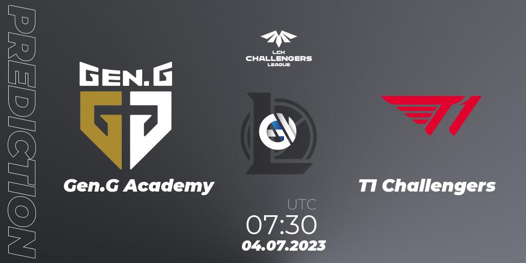 Gen.G Academy vs T1 Challengers: Match Prediction. 04.07.23, LoL, LCK Challengers League 2023 Summer - Group Stage
