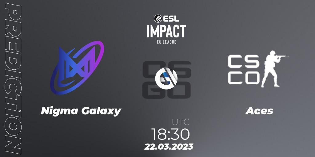 Nigma Galaxy vs Aces: Match Prediction. 22.03.23, CS2 (CS:GO), ESL Impact League Season 3: European Division