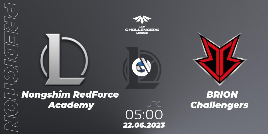 Nongshim RedForce Academy vs BRION Challengers: Match Prediction. 22.06.23, LoL, LCK Challengers League 2023 Summer - Group Stage