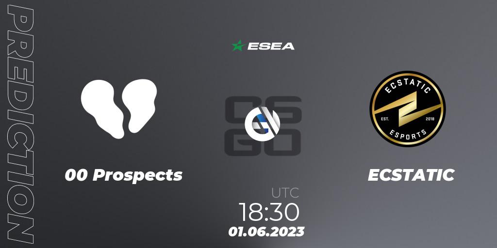 00 Prospects vs ECSTATIC: Match Prediction. 01.06.23, CS2 (CS:GO), ESEA Advanced Season 45 Europe