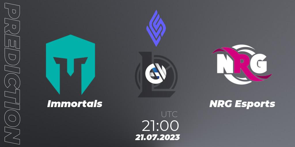 Immortals vs NRG Esports: Match Prediction. 21.07.23, LoL, LCS Summer 2023 - Group Stage