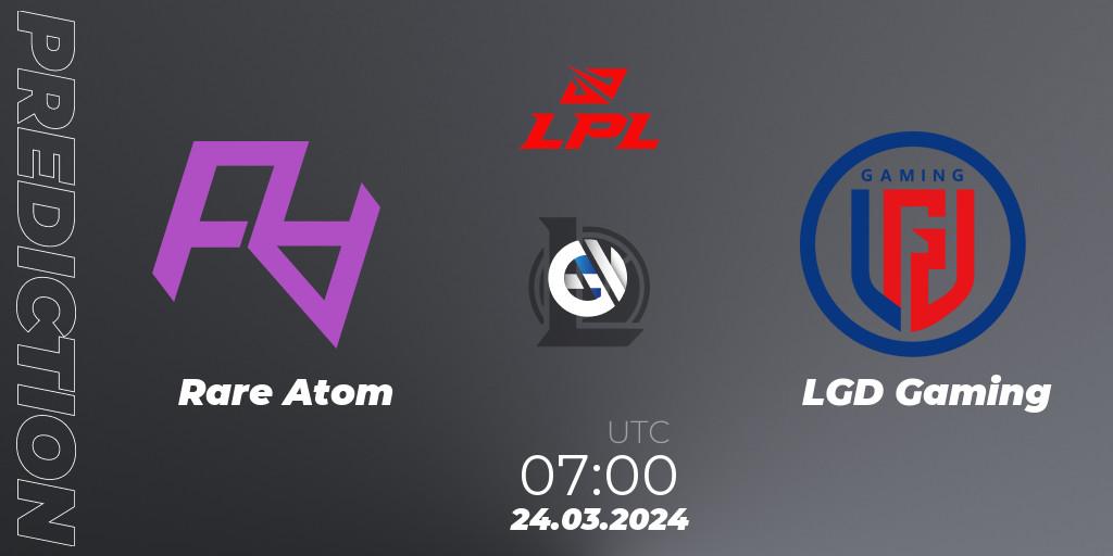 Rare Atom vs LGD Gaming: Match Prediction. 24.03.24, LoL, LPL Spring 2024 - Group Stage