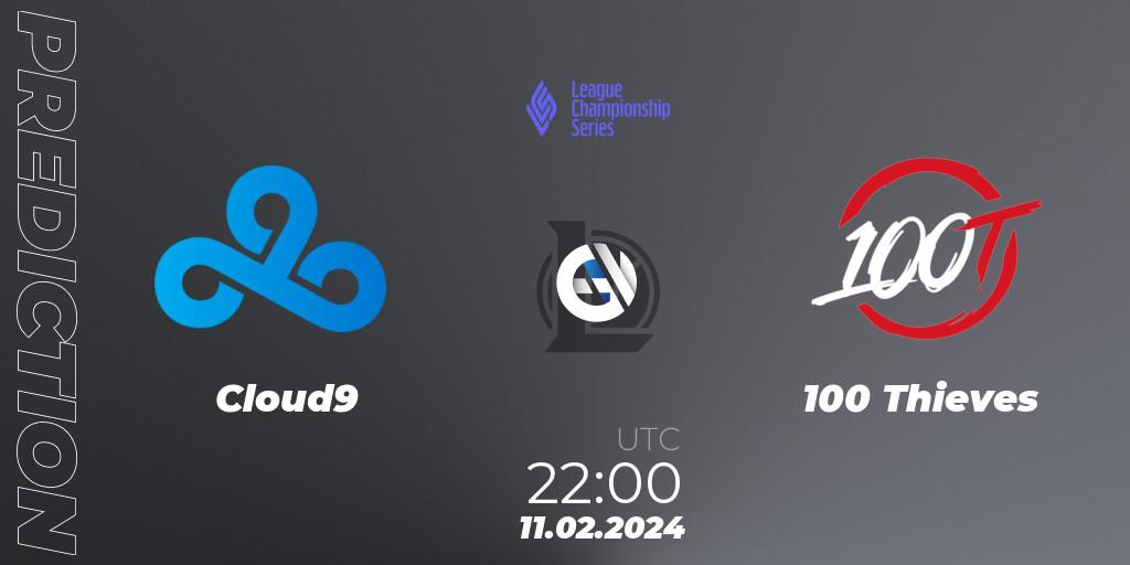 Cloud9 vs 100 Thieves: Match Prediction. 11.02.24, LoL, LCS Spring 2024 - Group Stage