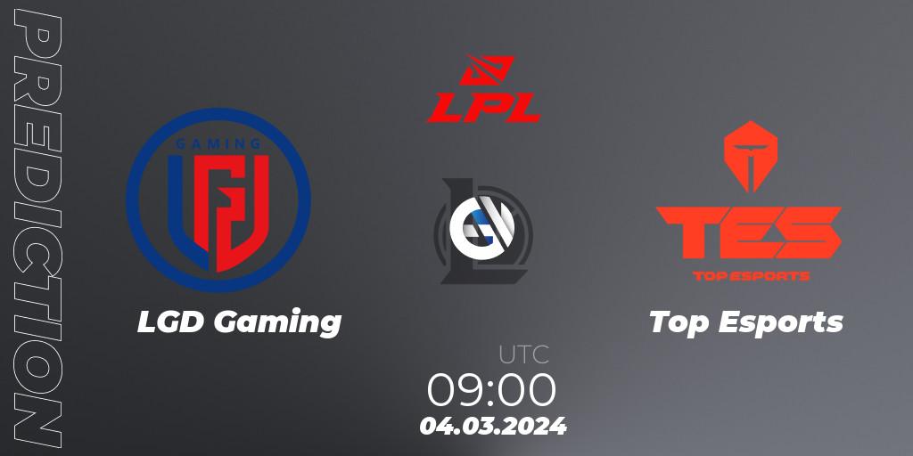 LGD Gaming vs Top Esports: Match Prediction. 04.03.24, LoL, LPL Spring 2024 - Group Stage