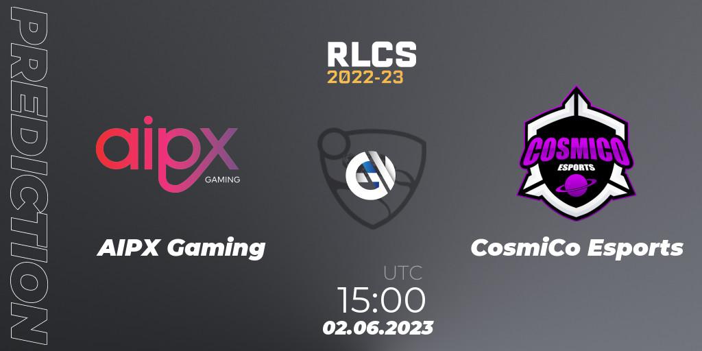 AIPX Gaming vs CosmiCo Esports: Match Prediction. 09.06.23, Rocket League, RLCS 2022-23 - Spring: Sub-Saharan Africa Regional 3 - Spring Invitational