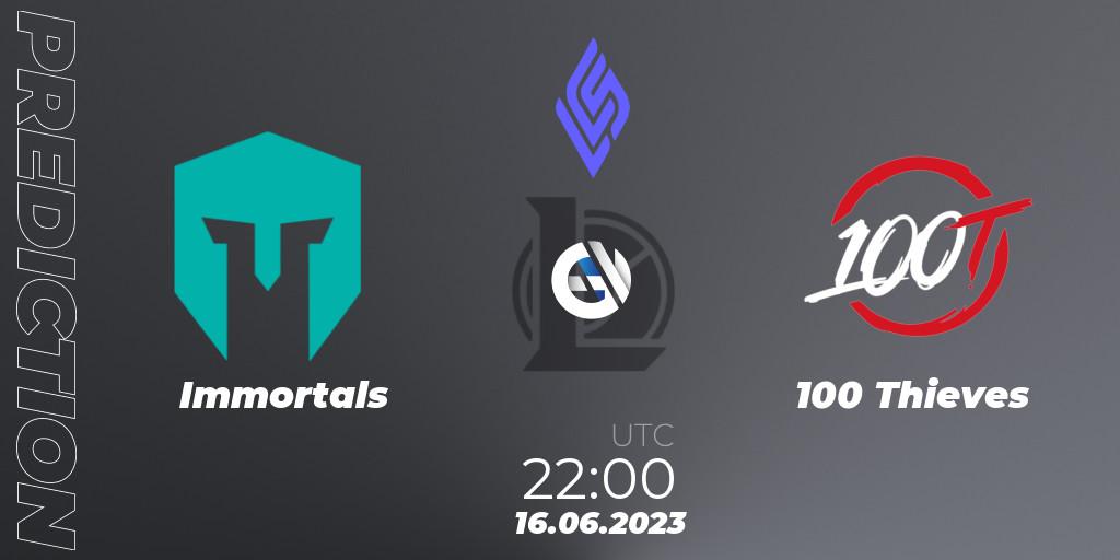 Immortals vs 100 Thieves: Match Prediction. 23.06.23, LoL, LCS Summer 2023 - Group Stage