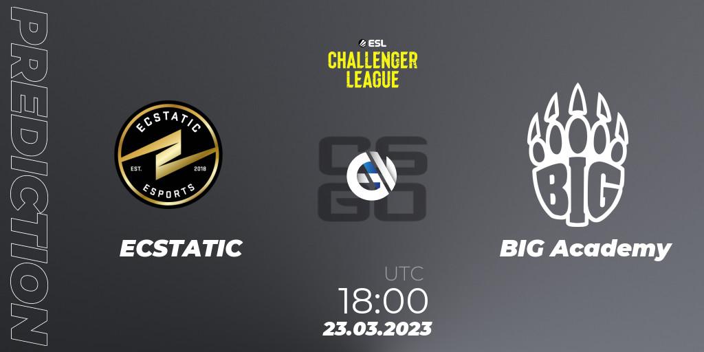 ECSTATIC vs BIG Academy: Match Prediction. 23.03.23, CS2 (CS:GO), ESL Challenger League Season 44 Relegation: Europe