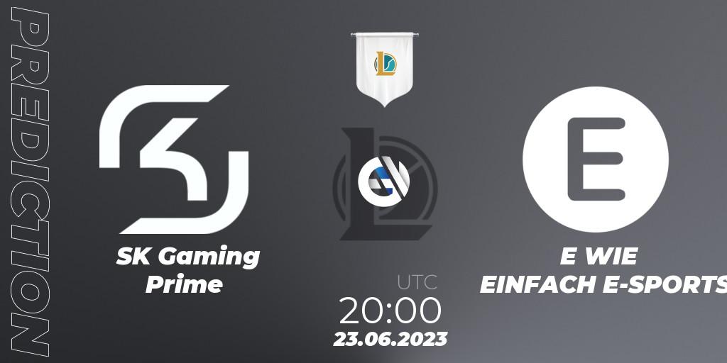 SK Gaming Prime vs E WIE EINFACH E-SPORTS: Match Prediction. 23.06.23, LoL, Prime League Summer 2023 - Group Stage