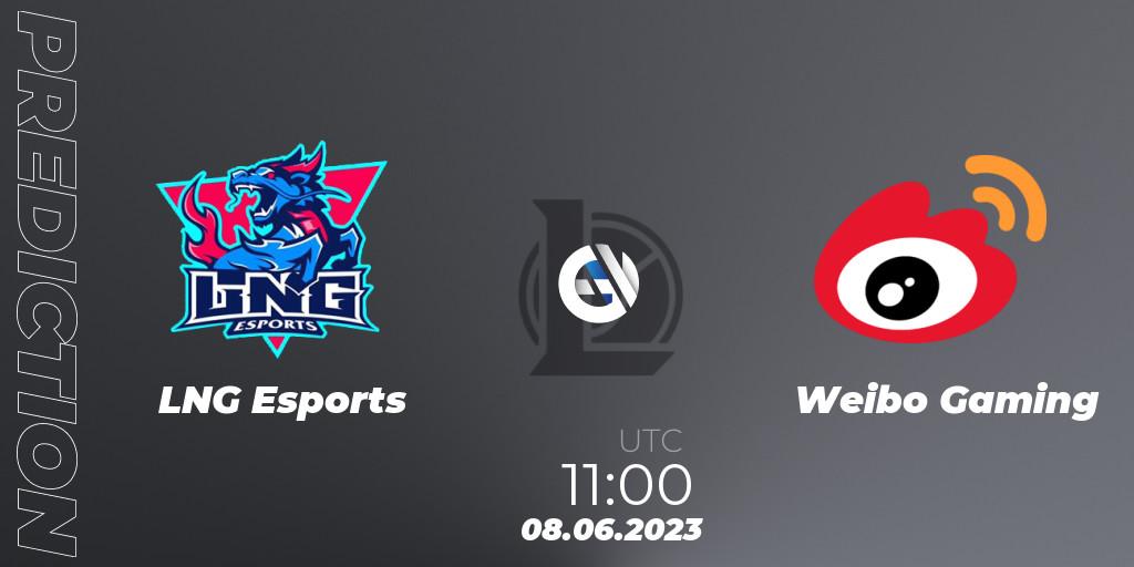 LNG Esports vs Weibo Gaming: Match Prediction. 08.06.23, LoL, LPL Summer 2023 Regular Season