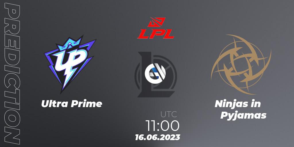 Ultra Prime vs Ninjas in Pyjamas: Match Prediction. 16.06.23, LoL, LPL Summer 2023 Regular Season