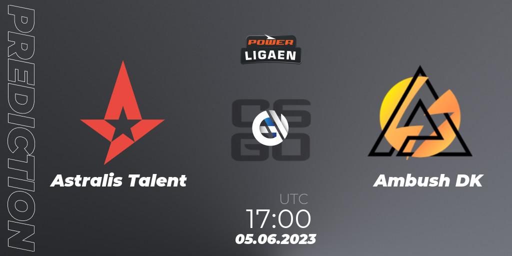 Astralis Talent vs Ambush: Match Prediction. 05.06.23, CS2 (CS:GO), Dust2.dk Ligaen Season 23