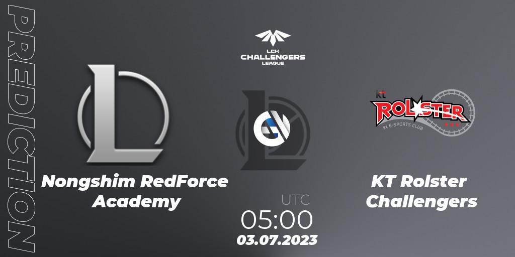 Nongshim RedForce Academy vs KT Rolster Challengers: Match Prediction. 03.07.23, LoL, LCK Challengers League 2023 Summer - Group Stage