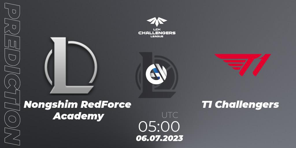 Nongshim RedForce Academy vs T1 Challengers: Match Prediction. 06.07.23, LoL, LCK Challengers League 2023 Summer - Group Stage