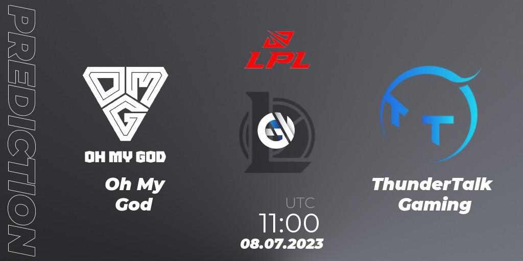 Oh My God vs ThunderTalk Gaming: Match Prediction. 08.07.23, LoL, LPL Summer 2023 Regular Season