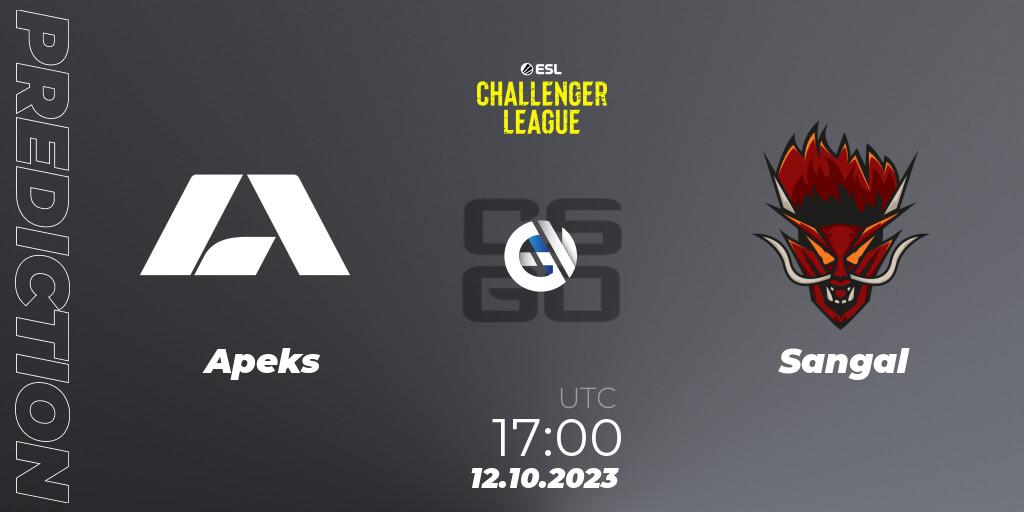 Apeks vs Sangal: Match Prediction. 25.10.23, CS2 (CS:GO), ESL Challenger League Season 46: Europe