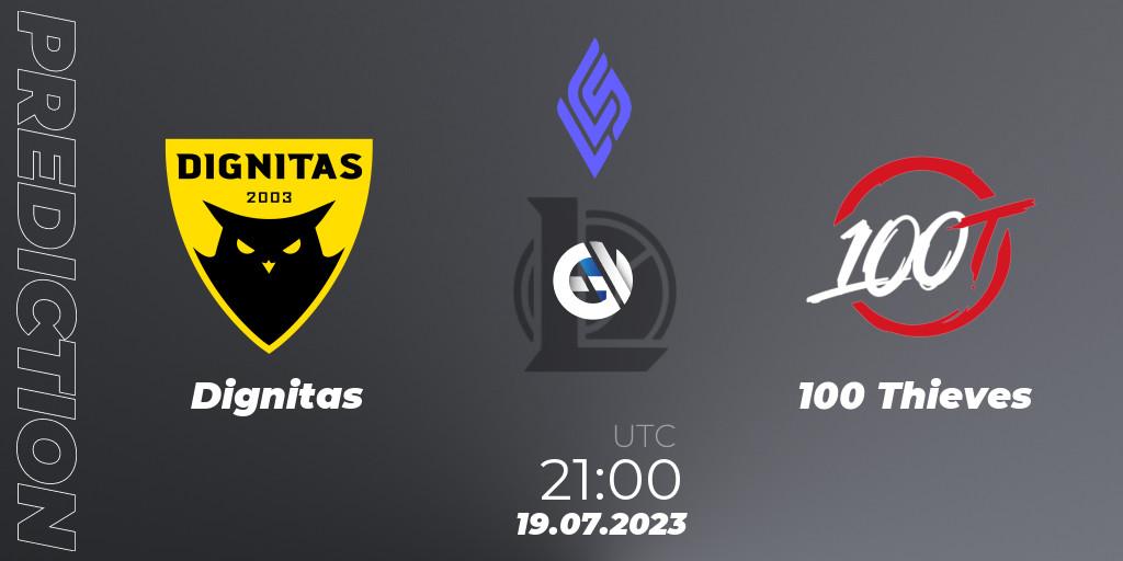 Dignitas vs 100 Thieves: Match Prediction. 20.07.23, LoL, LCS Summer 2023 - Group Stage