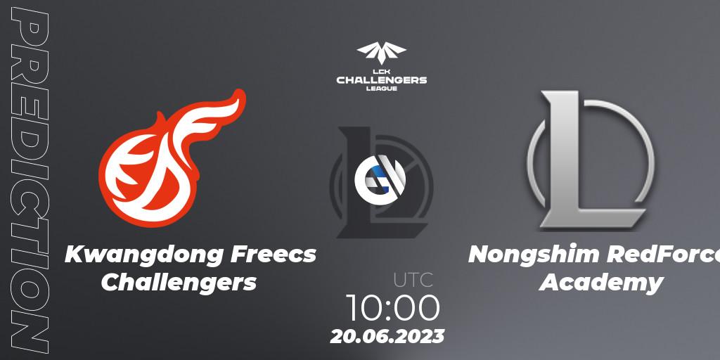 Kwangdong Freecs Challengers vs Nongshim RedForce Academy: Match Prediction. 20.06.23, LoL, LCK Challengers League 2023 Summer - Group Stage