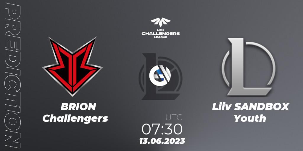 BRION Challengers vs Liiv SANDBOX Youth: Match Prediction. 13.06.23, LoL, LCK Challengers League 2023 Summer - Group Stage