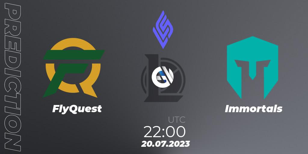 FlyQuest vs Immortals: Match Prediction. 20.07.23, LoL, LCS Summer 2023 - Group Stage