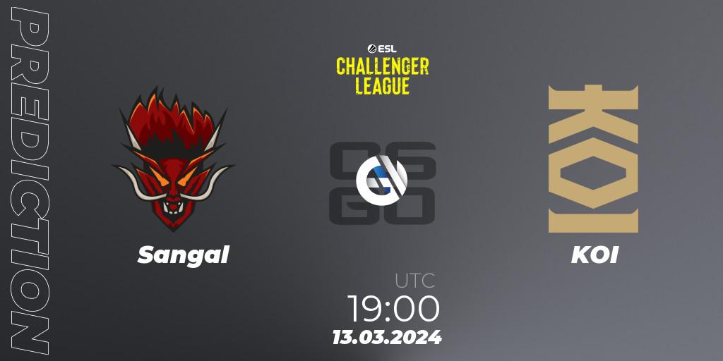 Sangal vs KOI: Match Prediction. 13.03.24, CS2 (CS:GO), ESL Challenger League Season 47: Europe