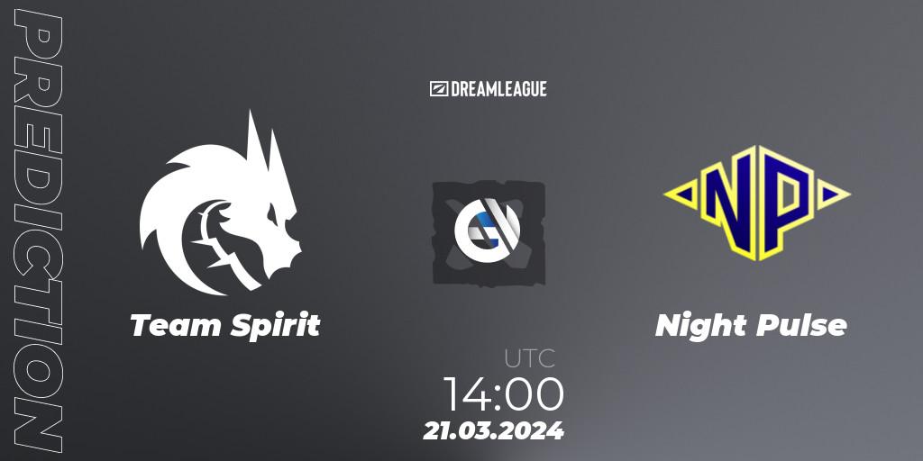 Team Spirit vs Night Pulse: Match Prediction. 21.03.24, Dota 2, DreamLeague Season 23: Eastern Europe Closed Qualifier