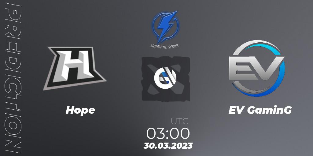 Hope vs EV GaminG: Match Prediction. 30.03.23, Dota 2, Lightning Series