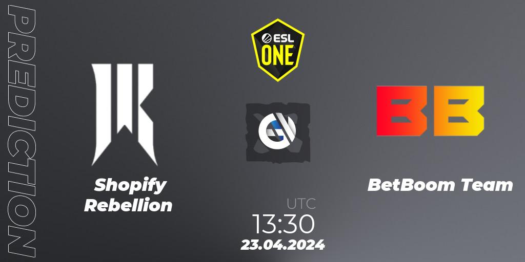 Shopify Rebellion vs BetBoom Team: Match Prediction. 23.04.24, Dota 2, ESL One Birmingham 2024