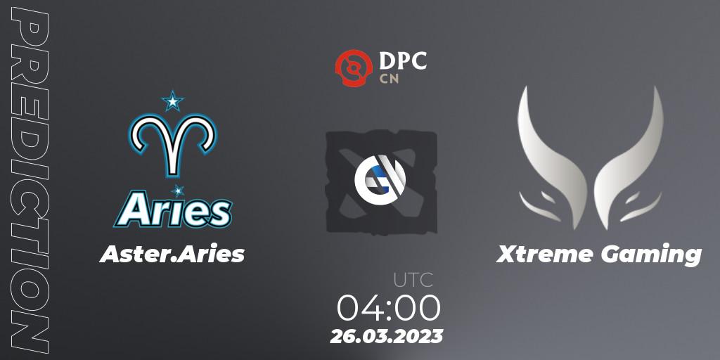 Aster.Aries vs Xtreme Gaming: Match Prediction. 26.03.23, Dota 2, DPC 2023 Tour 2: China Division I (Upper)