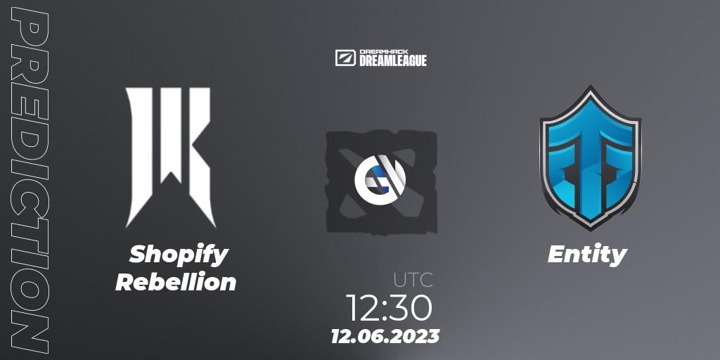 Shopify Rebellion vs Entity: Match Prediction. 12.06.23, Dota 2, DreamLeague Season 20 - Group Stage 1